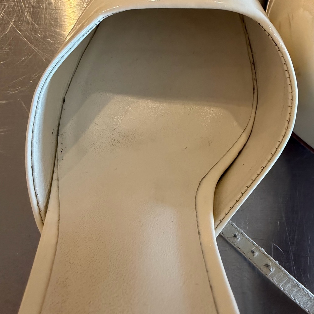 Reformation Natasha PumpsElegant White Slingback Heels White Patent - Picture 8 of 12